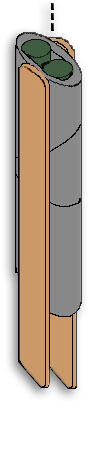 popsicle sticks on both sides of core